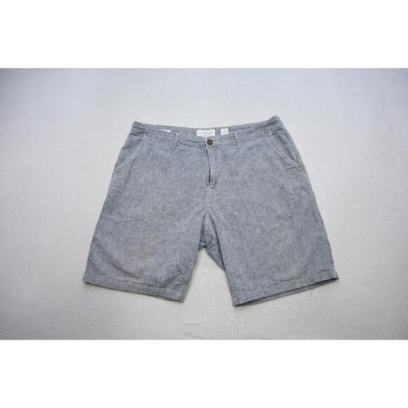 Lucky Brand Saturday Stretch Shorts Linen Blend Gray 9" INS Mens Size 38 - Picture 1 of 7